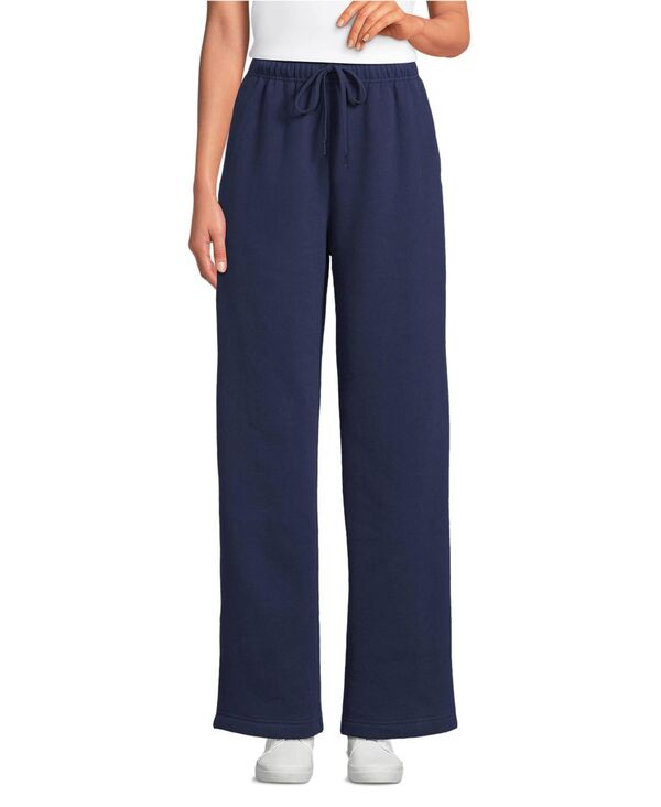 ランズエンド レディース ボトムス カジュアルパンツ ストレート パンツ Lands' End Women's Serious Sweats High Rise Relaxed Straight Leg Pants - Set Bottom Deep sea navy ネイビー