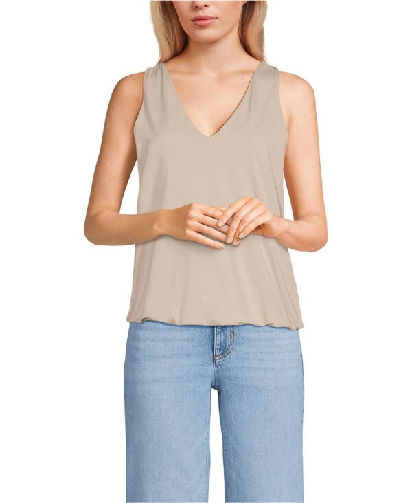 ランズエンド レディース トップス シャツ Vネック ジャージー Lands' End Women's Lightweight Jersey Blouson Vneck Tank Blush whisper ブラッシュ