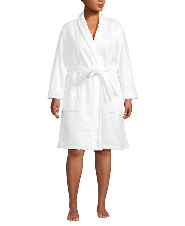 ランズエンド レディース アンダーウェア ナイトウェア ひざ丈 プラスサイズ パイル コットン Lands' End Women's Plus Size Cotton Terry Knee Length Spa Bath Robe White ホワイト