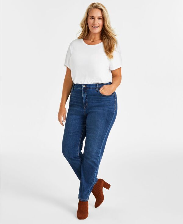 スタイルアンドコー レディース ボトムス デニムパンツ プラスサイズ ジーンズ Style & Co Plus Size High-Rise Straight-Leg Jeans Northern