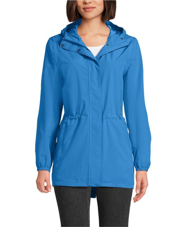 ランズエンド レディース アウター ジャケット・ブルゾン プチ コート Lands' End Women's Petite Waterproof Hooded Packable Raincoat Muted cobalt blue ブルー 23,214円
