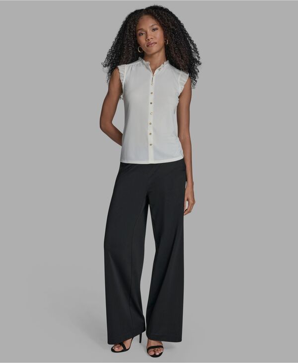 ビーシビージー レディース トップス シャツ ボタンダウン ノースリーブ ダウン ブラウス BCBG Women's Sleeveless Button Down Blouse Whisper White ホワイト