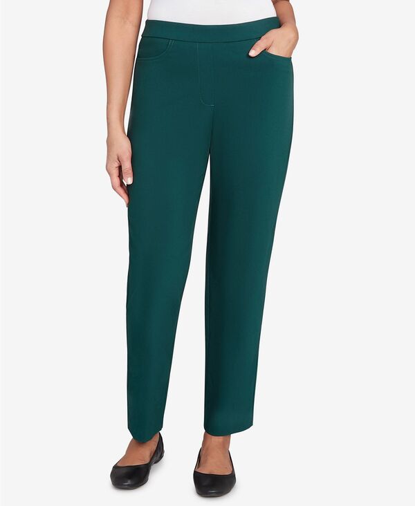 アルフレッド ダナー レディース ボトムス カジュアルパンツ パンツ Alfred Dunner Women's Classic Allure Fitted Stretch Short Length Pants Emerald エメラルド