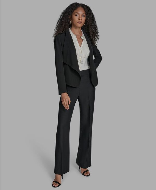 ビーシビージー レディース アウター パーカー・スウェット ジャケット BCBG Women's Padded Shoulder Open Front Jacket Black ブラック｜ReVida 店