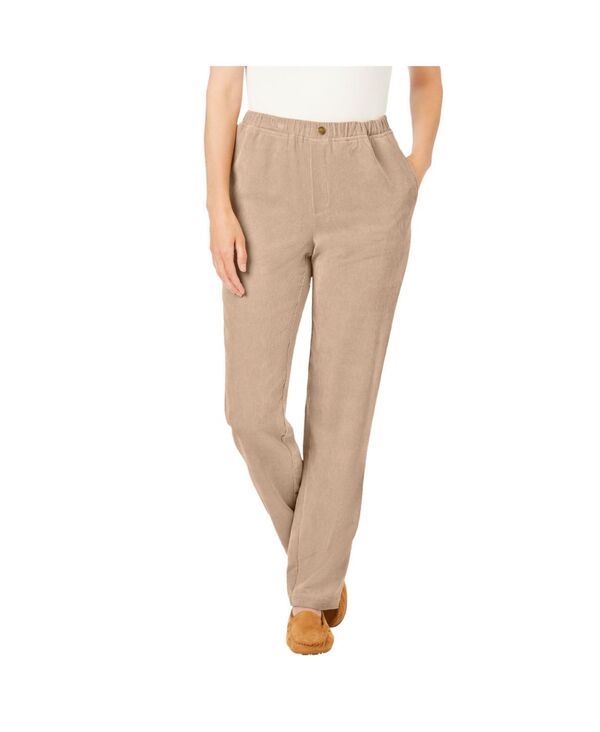ウーマン ウィズイン レディース ボトムス カジュアルパンツ コーデュロイ Woman Within Women's Within 7-Day Corduroy Straight-Leg Pant New khaki カーキ