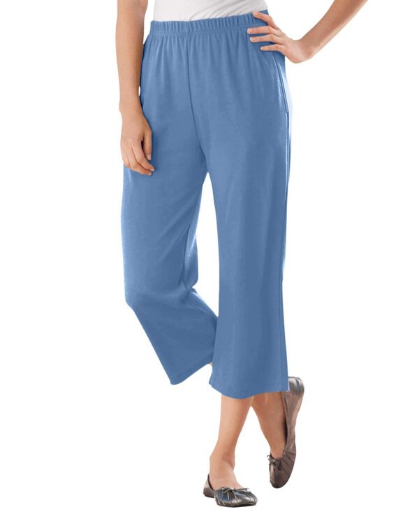 ウーマン ウィズイン レディース ボトムス カジュアルパンツ キャップ ニット Woman Within Women's Within 7-Day Knit Capri French blue ブルー