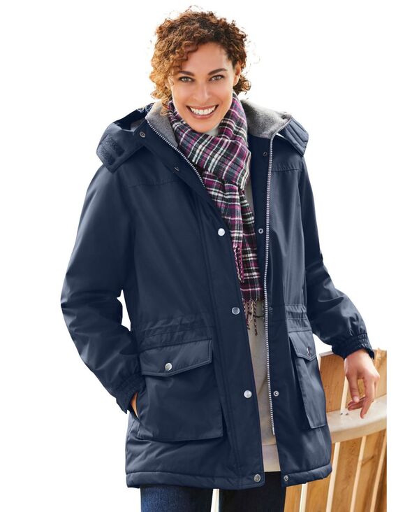 ウーマン ウィズイン レディース アウター ジャケット・ブルゾン パーカー Woman Within Women's Within Microfiber Parka Navy ネイビー