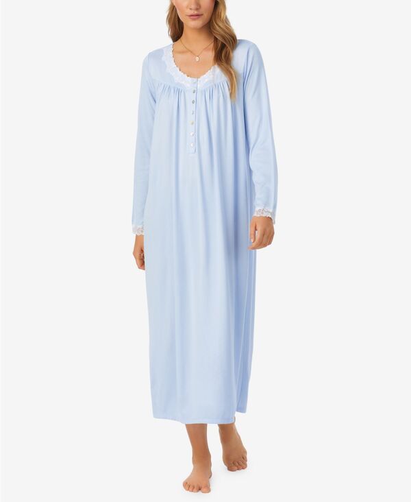 エイレーンウェスト レディース アンダーウェア ナイトウェア セーター ニット Eileen West Women's Sweater-Knit Ballet Nightgown White Ditsy ホワイト