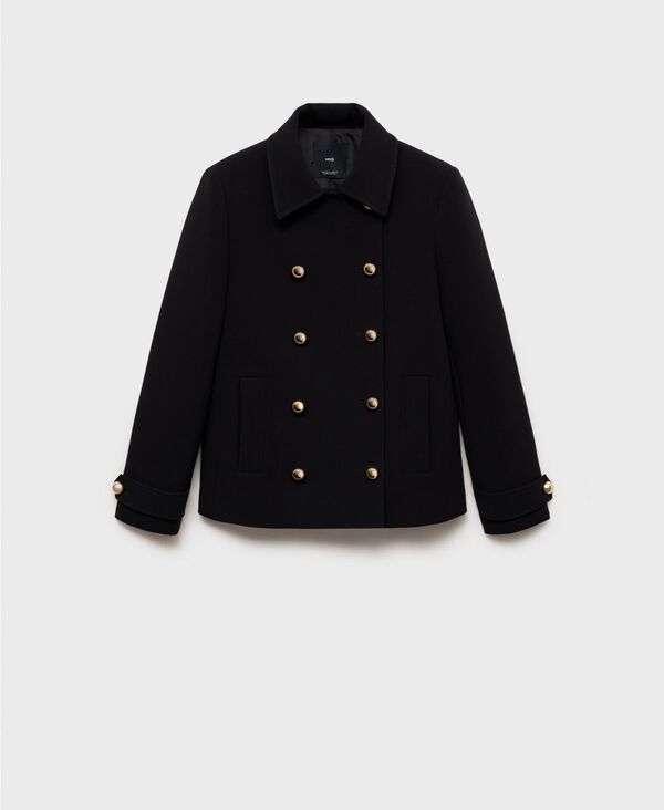マンゴ レディース アウター ジャケット・ブルゾン ジャケット MANGO Women's Lapels Double-Breasted Jacket Black ブラック