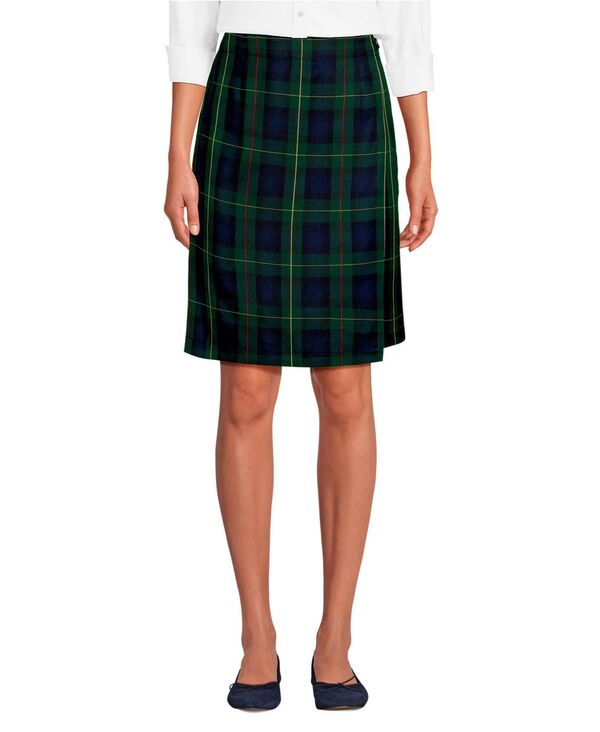 ランズエンド レディース ボトムス スカート A ライン Lands' End School Uniform Women's Plaid A Line Tab Skort Top of Knee Hunter/classic navy plaid ネイビー|ReVida 店