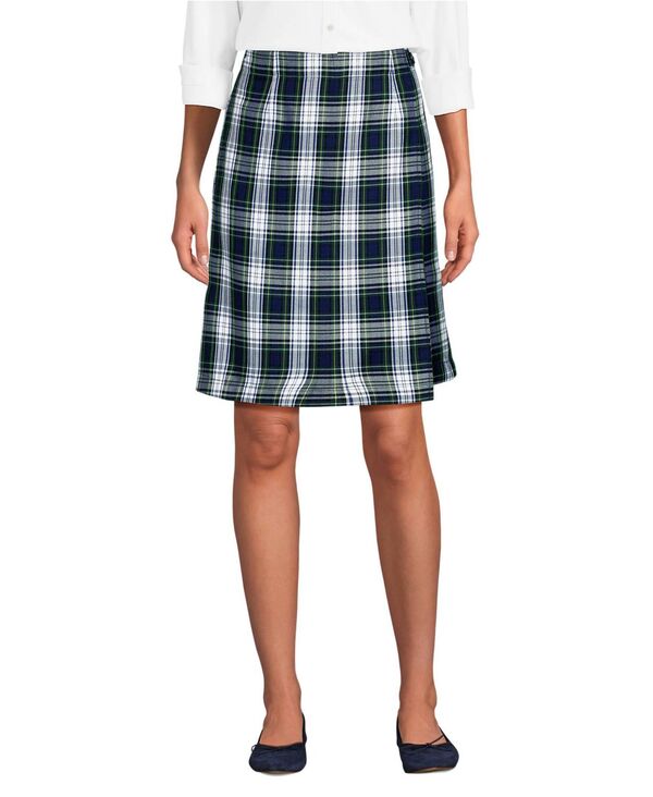 ランズエンド レディース ボトムス スカート A ライン Lands' End School Uniform Women's Plaid A Line Tab Skort Top of Knee White plaid ホワイト｜ReVida 店 14,336円