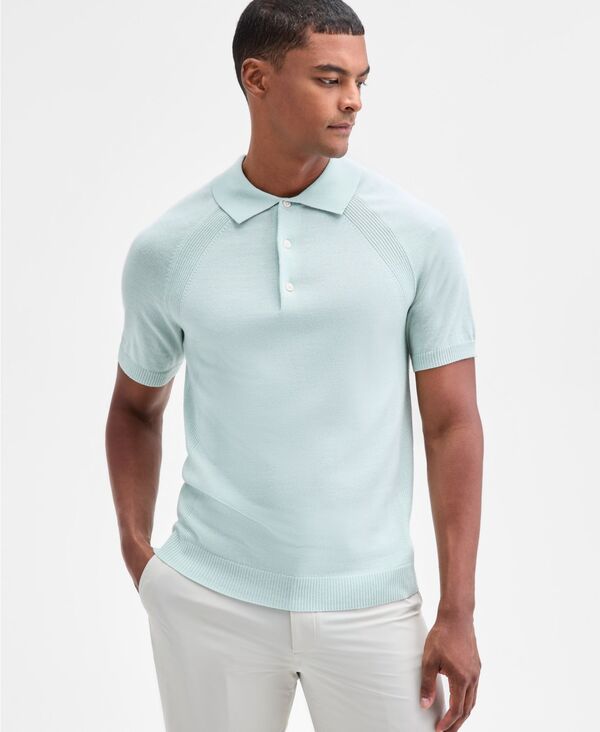 アルファニ メンズ アウター ニット・セーター ポロシャツ セーター Alfani Men\'s Short Sleeve Textured Polo Sweater Perfect Mint ミント