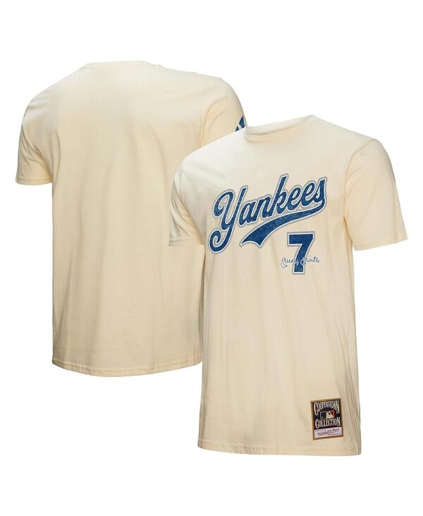 ミッチェル&ネス メンズ トップス Tシャツ Mitchell & Ness Men's Mickey Mantle Cream New York Yankees Cooperstown Collection Player T-Shirt Cream クリーム