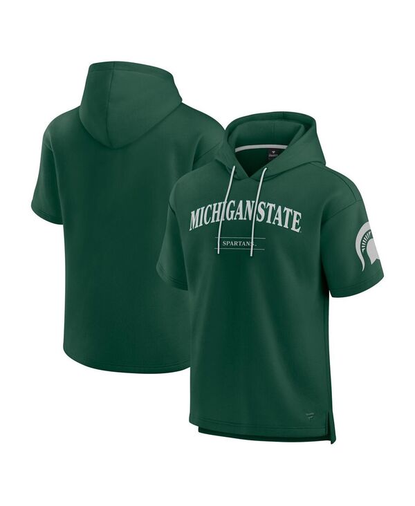 ファナティクス メンズ アウター パーカー・スウェット パーカー Fanatics Men\u0027s Green Michigan State Spartans Ready Short Sleeve Pullover Hoodie Green 緑であること