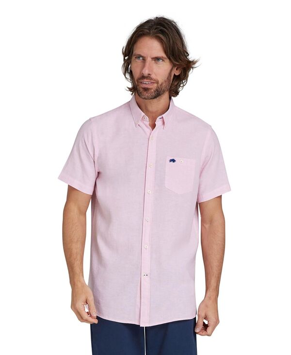 ライジングブル メンズ トップス シャツ トール リネン Raging Bull Big & Tall Short Sleeve Linen Shirt Pink ピンク 22,185円