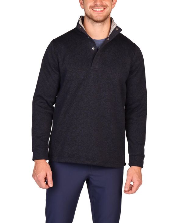 テーラーバード メンズ アウター ニット・セーター ニット Tailorbyrd Men's Sweater Knit Snap Placket Pullover Navy ネイビー