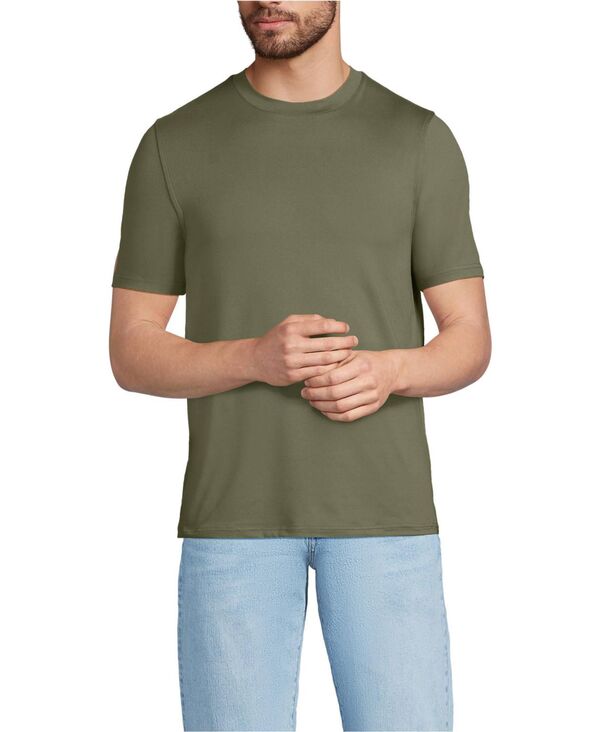 ランズエンド メンズ トップス Tシャツ トール Lands' End Big & Tall Short Sleeve Cooling Performance Tee River stone green グリーン