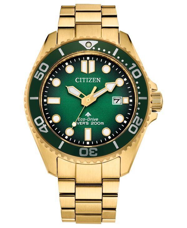シチズン メンズ アクセサリー 腕時計 Tシャツ Citizen Men's Eco-Drive Promaster Dive Gold-Tone Stainless Steel Bracelet Watch 41mm Gold-tone ゴールド｜ReVida 店