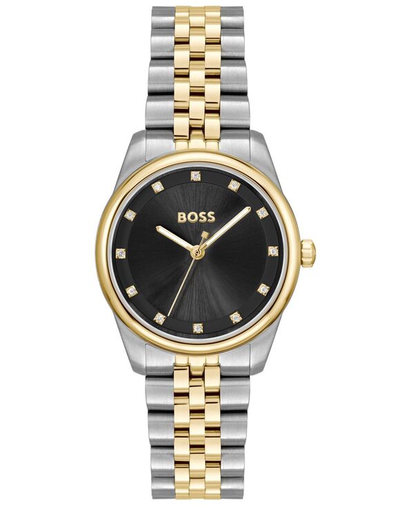 ヒューゴボス レディース アクセサリー 腕時計 Tシャツ Hugo Boss Women's Graceful Precious Quartz Basic Two Tone Stainless Steel Watch 32mm Two-tone
