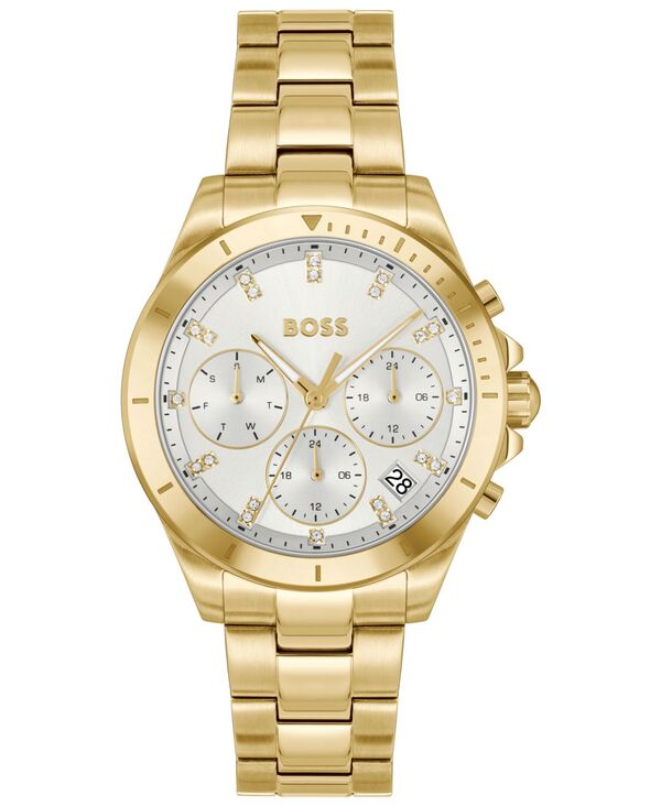 ヒューゴボス レディース アクセサリー 腕時計 Tシャツ Hugo Boss Women's Alley Quartz Multifunction Ionic Plated Thin Gold Steel Watch 36mm Gold-tone ゴールド｜ReVida 店