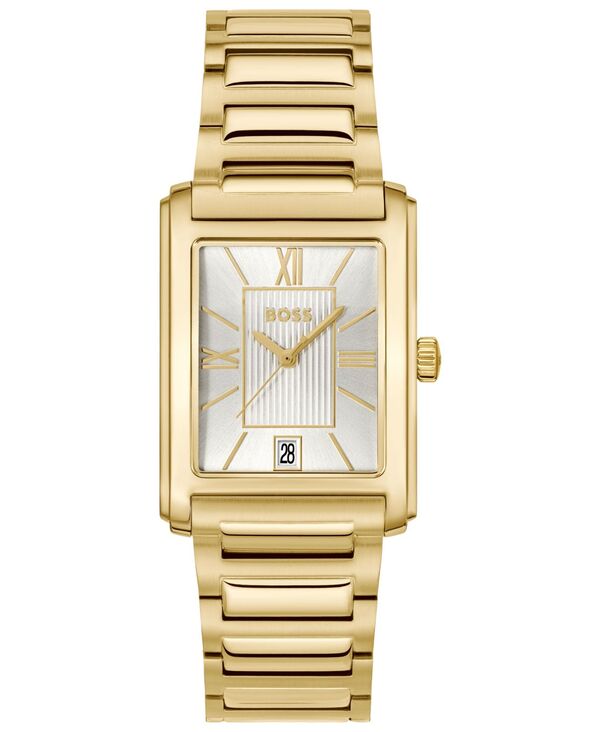 ヒューゴボス メンズ アクセサリー 腕時計 Tシャツ Hugo Boss Men's Principle Dress Quartz Basic Calendar Ionic Plated Thin Gold Steel Watch 28 x 39mm Gold-tone ゴールド