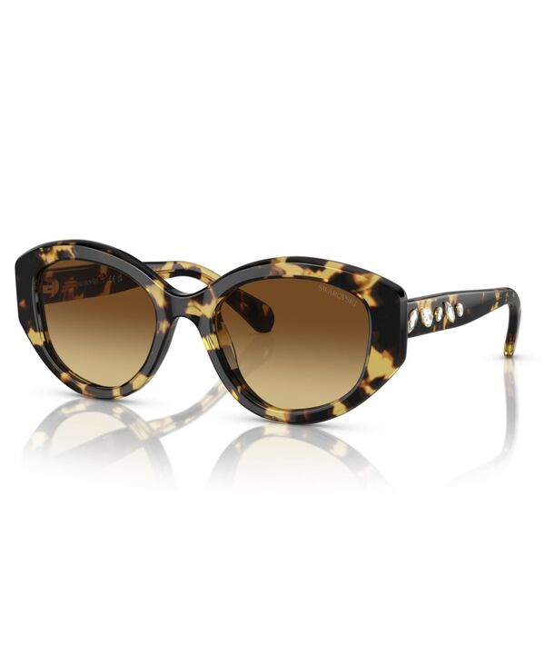 スワロフスキー レディース アクセサリー サングラス・アイウェア Swarovski Women's Sunglasses Gradient SK6005 Medium Havana