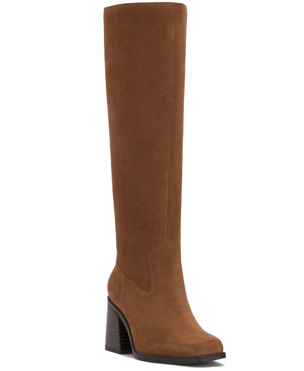 ヴィンスカムート レディース シューズ ブーツ・レインブーツ ヒール Vince Camuto Women's Sangeti Snip-Toe Block-Heel Knee-High Boots Regular Wide & Extra-Wide Calf Burnt Sugar Verona