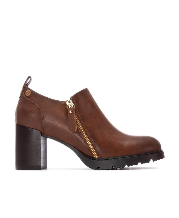 キシタイ レディース シューズ パンプス ヒール Women Zipper Block Heel Pumps By XTI Camel キャメル