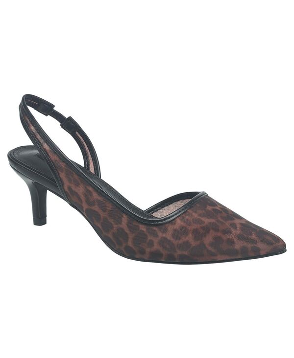 フレンチコネクション レディース シューズ サンダル ヒール French Connection Ladies Quest Slingback Kitten Heel Leopard アニマル