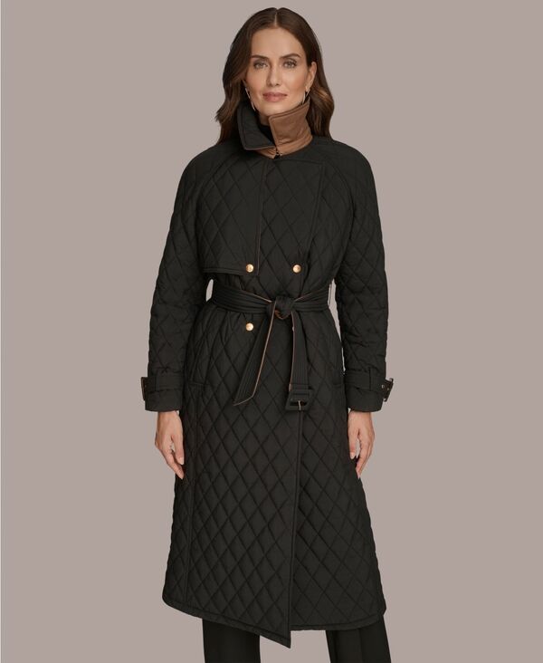 ダナ キャラン ニューヨーク レディース アウター ジャケット・ブルゾン キルティング コート マキシ Donna Karan New York Women's Belted Maxi Quilted Coat Black ブラック 36,270円