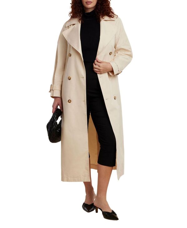 エロクイ レディース アウター ジャケット・ブルゾン プラスサイズ コート ELOQUII Women's Plus Size Long Trench Coat Creme brulee