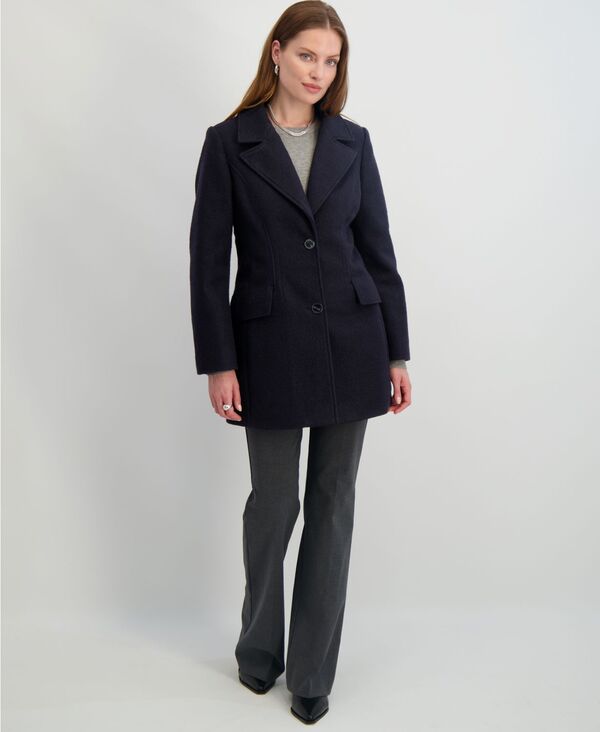 タハリ レディース アウター 上衣・上衣 厚地の外套 Tahari Women\u0027s Notched-Collar Single-Breasted Peacoat Navy 米国海軍 レディースファッション-コート・ジャケット