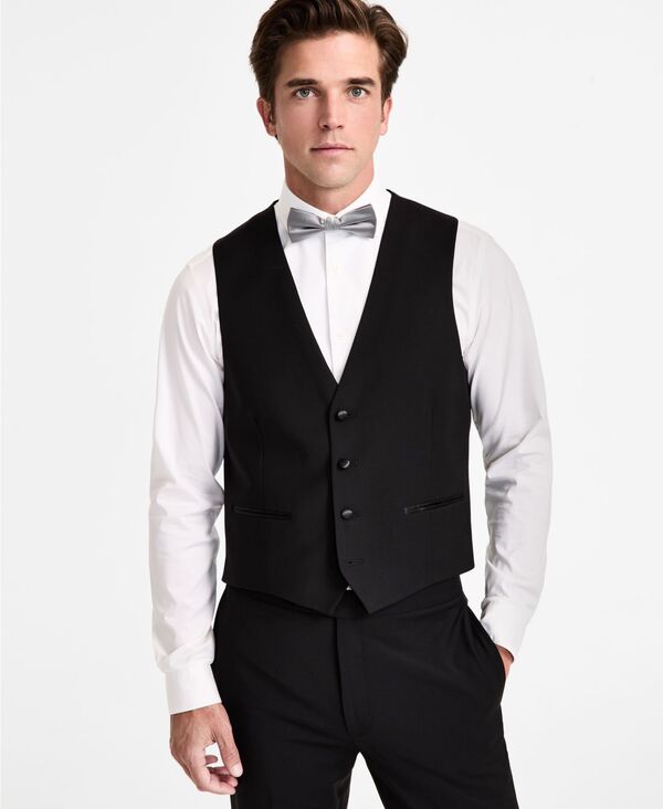 カルバンクライン メンズ トップス ベスト ウール Calvin Klein Men's Slim-Fit Wool-Blend Tuxedo Vest Black ブラック