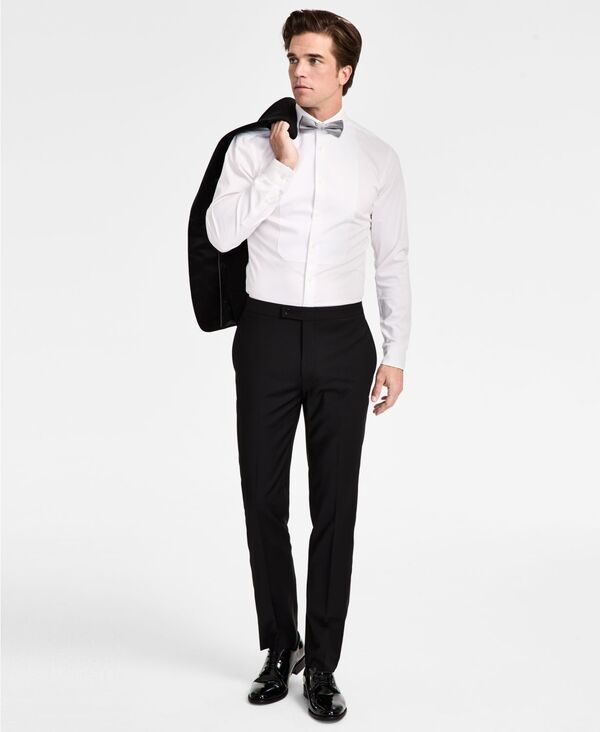 カルバンクライン メンズ ボトムス カジュアルパンツ パンツ ウール Calvin Klein Men's Slim-Fit Wool-Blend Tuxedo Pants Black ブラック