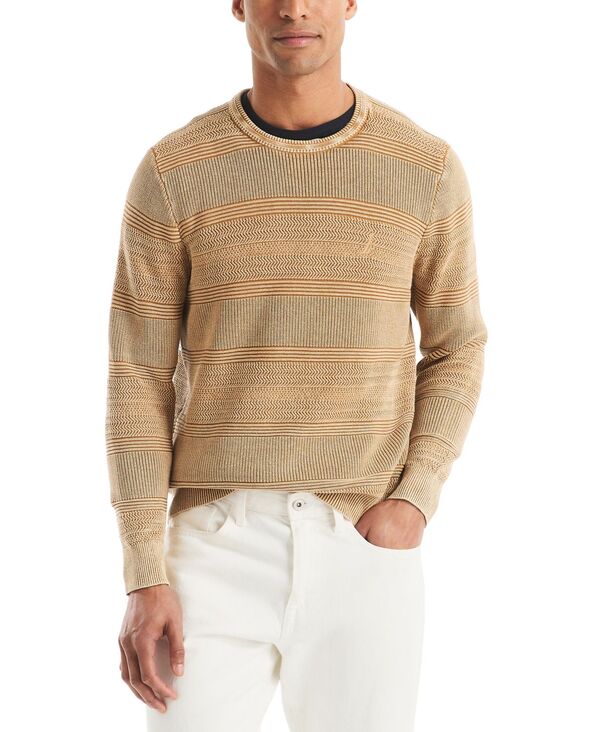 ナウティカ メンズ アウター ニット・セーター クルーネック セーター Nautica Men's Stonewashed Crewneck Sweater Honey Mustard マスタード 14,415円