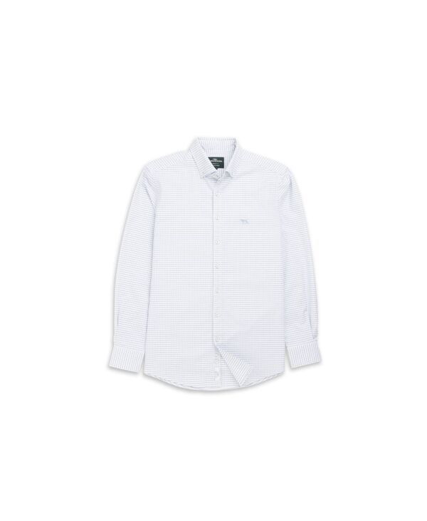 ロッドアンドグン メンズ トップス シャツ オックスフォード Rodd & Gunn Men's Gunn Check Oxford 5 Long Sleeve Sports Fit Shirt Dusk Blue ブルー｜ReVida 店