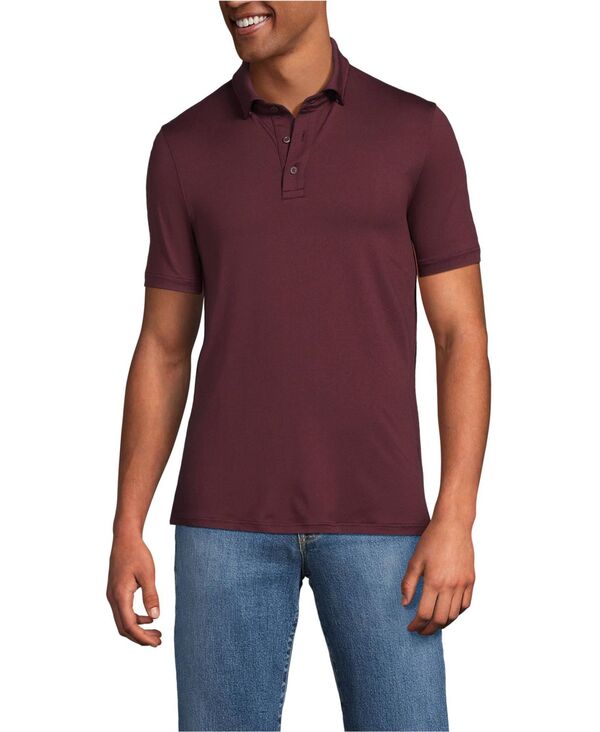 ランズエンド メンズ トップス ポロシャツ Lands' End Men's Short Sleeve Cooling Performance Polo Lush burgundy バーガンディ