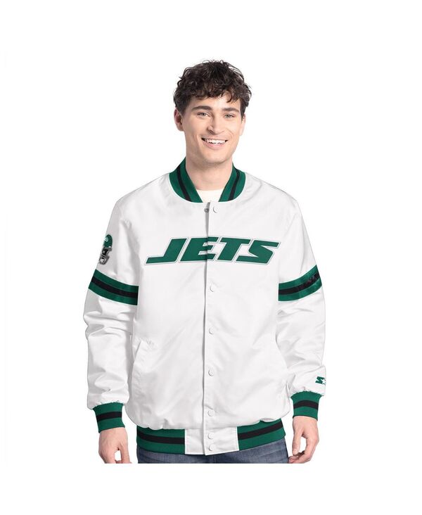 スターター メンズ アウター ジャケット・ブルゾン ジャケット Starter Men's White New York Jets Scout Full-Snap Varsity Jacket White ホワイト