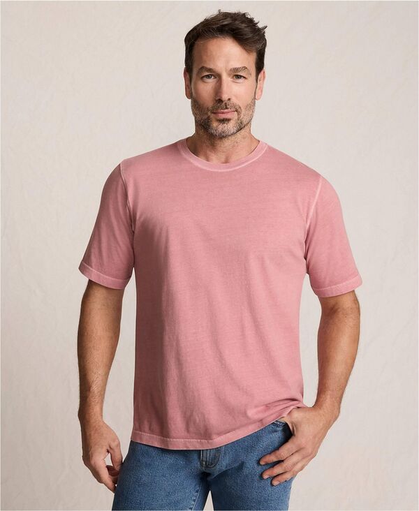 ランズエンド メンズ トップス Tシャツ Lands' End Men's Short Sleeve Sun Faded Super T Washed coral clay garment dye コーラル