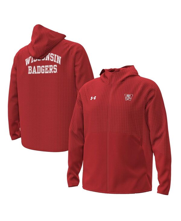 アンダーアーマー メンズ アウター ジャケット・ブルゾン フリース ジャケット Under Armour Men's Red Wisconsin Badgers 1980 Throwback Unstoppable Fleece Full-Zip Jacket Red レッド