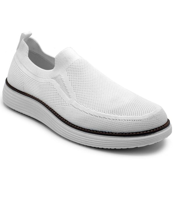 アカデミクス メンズ シューズ スニーカー ニット Akademiks Men's Olney Knit Slip-On Sneaker White ホワイト 14,230円