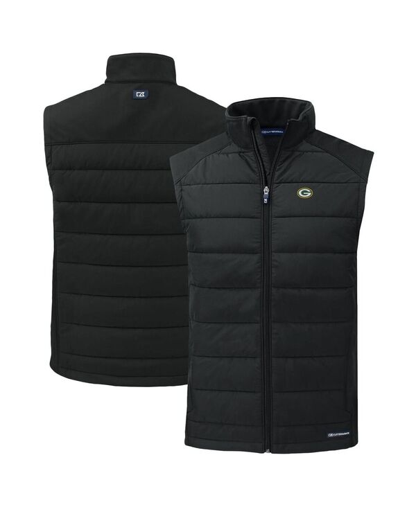 カッターアンドバック メンズ トップス ベスト Cutter & Buck Men's Black Green Bay Packers Primary Mark Evoke PrimaLoft Hybrid Eco Softshell Full-Zip Vest Black ブラック