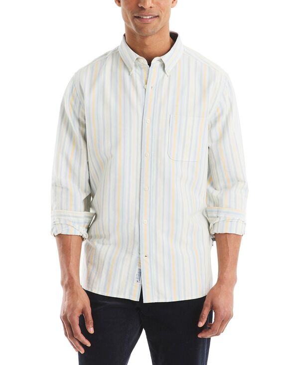 ナウティカ メンズ トップス シャツ ダウン Nautica Men's Long Sleeve Button-Down Shirt Sail White ホワイト｜ReVida 店