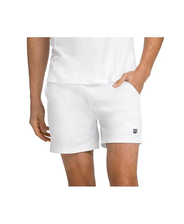 ウィルソン メンズ ボトムス ハーフパンツ・ショーツ ショートパンツ Wilson Men's Volley 6 Inch Bright White Mens Tennis Shorts Bright white ホワイト｜ReVida 店