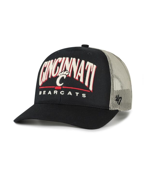 47 ブランド メンズ アクセサリー 帽子 '47 Brand Men's Black Cincinnati Bearcats Arid Adjustable Trucker Hat Black ブラック｜ReVida 店
