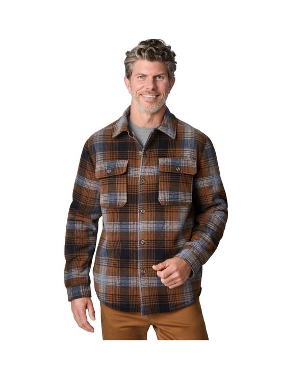 無償性 カントリー メンズ アウター 上衣・上衣 スエードクロス フリース 上衣 Free Country Men\u0027s Mountain Ridge Sueded Chill Out Fleece Jacket Camel plaid 駱駝