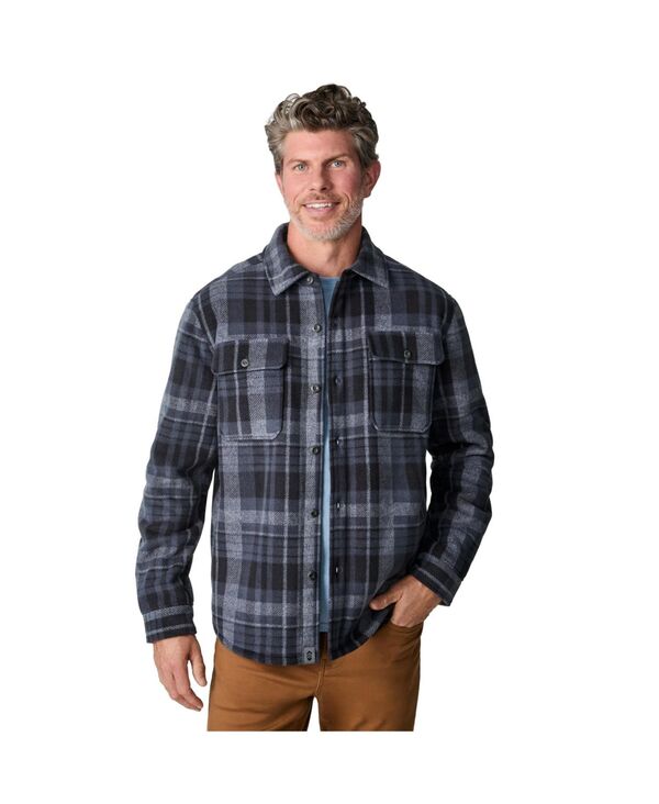 無償性 カントリー メンズ アウター 上衣・上衣 スエードクロス フリース 上衣 Free Country Men\u0027s Mountain Ridge Sueded Chill Out Fleece Jacket Charcoal plaid 濃灰色