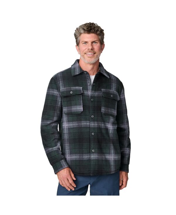 無償性 カントリー メンズ アウター 上衣・上衣 スエードクロス フリース 上衣 Free Country Men\u0027s Mountain Ridge Sueded Chill Out Fleece Jacket Evergreen plaid 照合のしるし