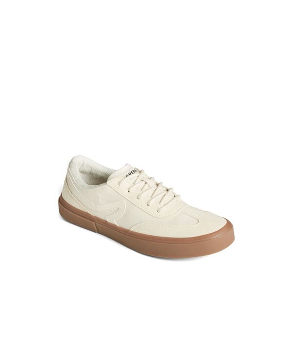 スペリー メンズ シューズ スニーカー Sperry Men's Crossjack Court Textile Sneaker Canvas Bone