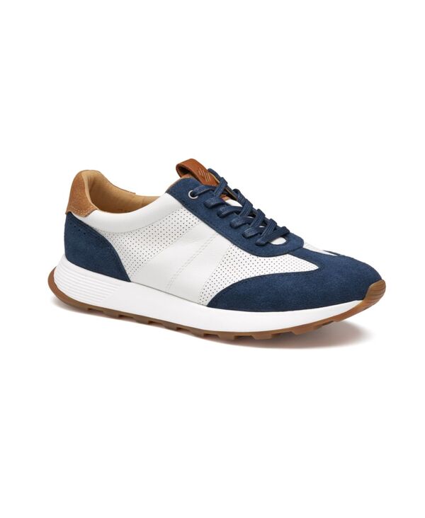 ジョンストンアンドマーフィー メンズ シューズ スニーカー Johnston \u0026 Murphy Men\u0027s Kinnon T-Toe Sneaker Navy White full grain 白いこと